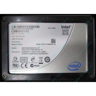 Нерабочий SSD 40Gb Intel SSDSA2M040G2GC 2.5" FW:02HD SA: E87243-203 (Калуга)